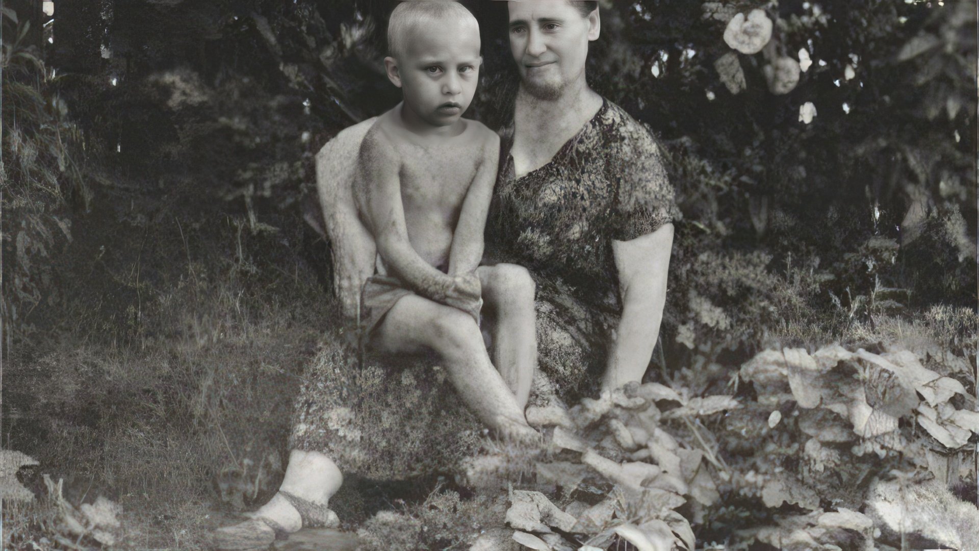 Vladimir Putin with his mother