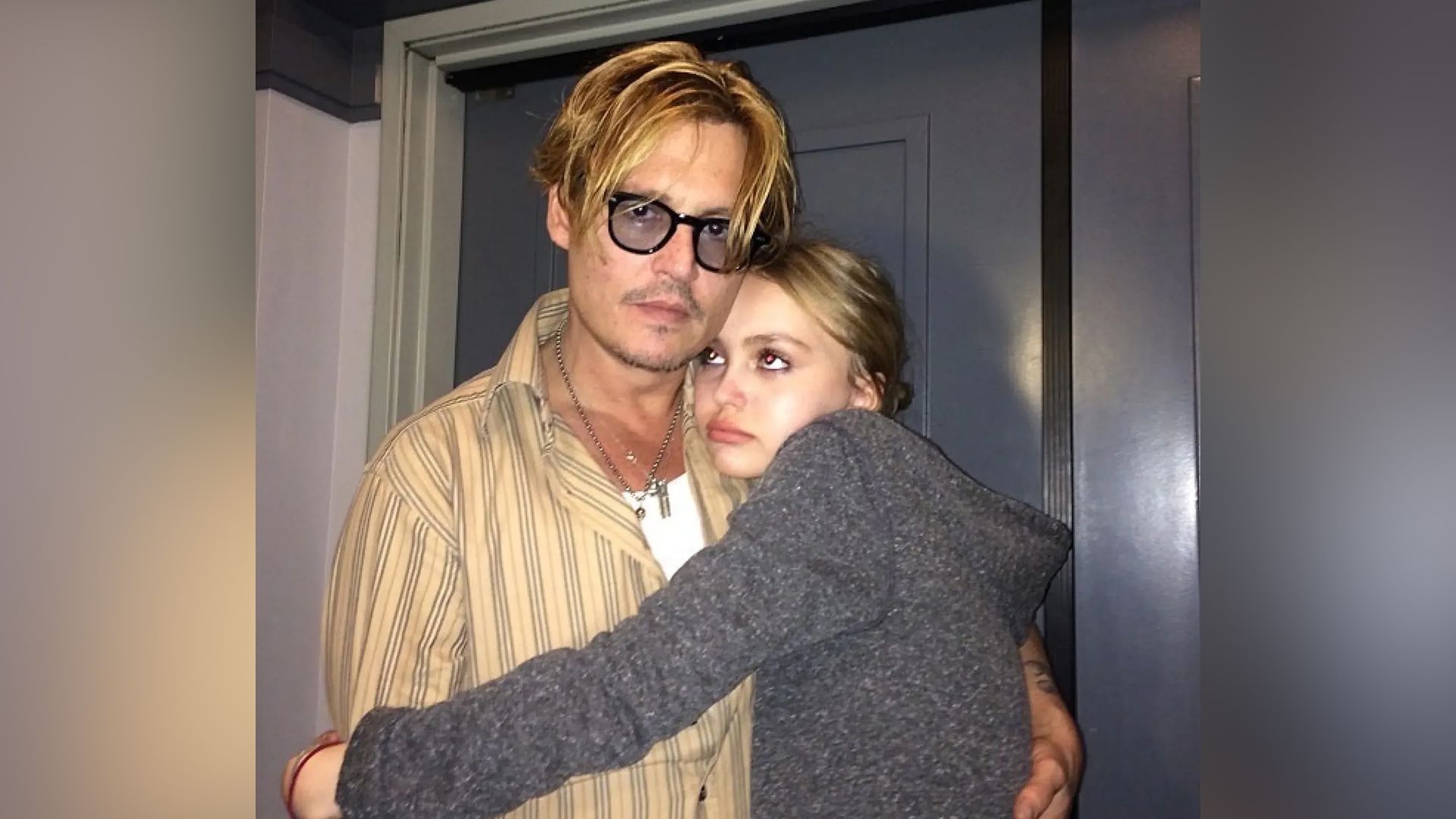 Lily-Rose Depp with her father