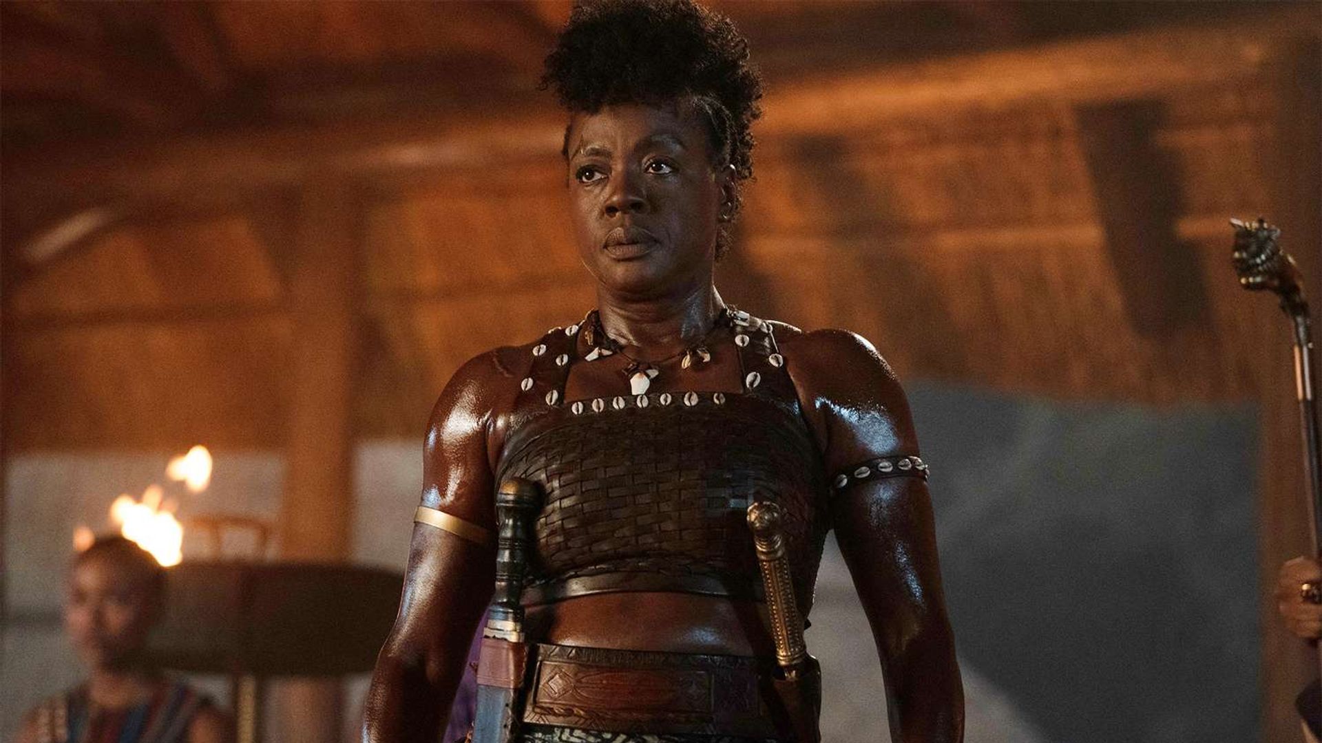 Viola Davis in the movie “The Woman King”