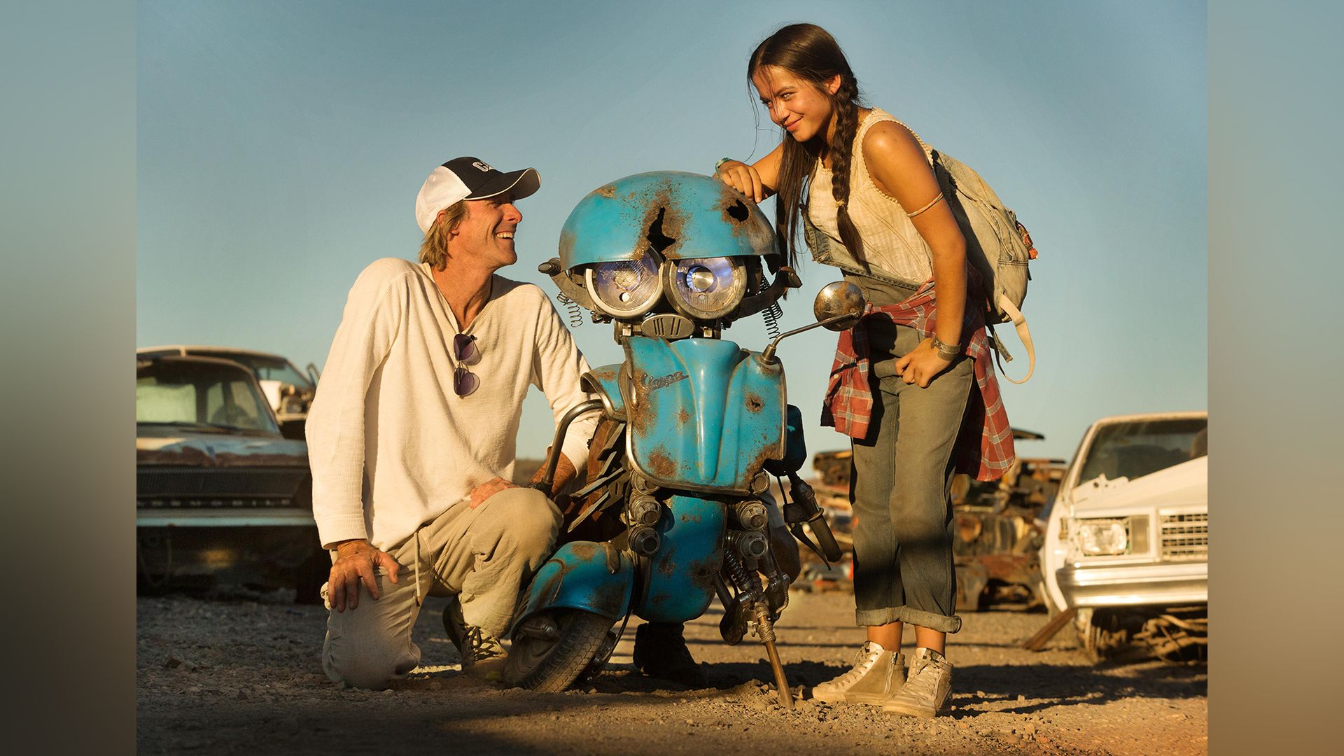Isabela Moner on the set of the movie Transformers: The Last Knight