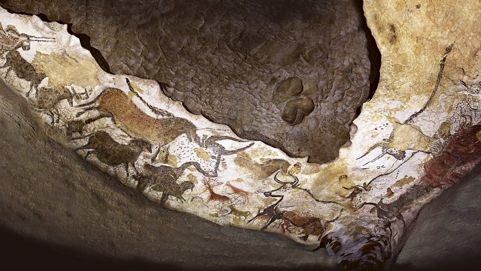 The Hall of the Bulls in the Lascaux Cave