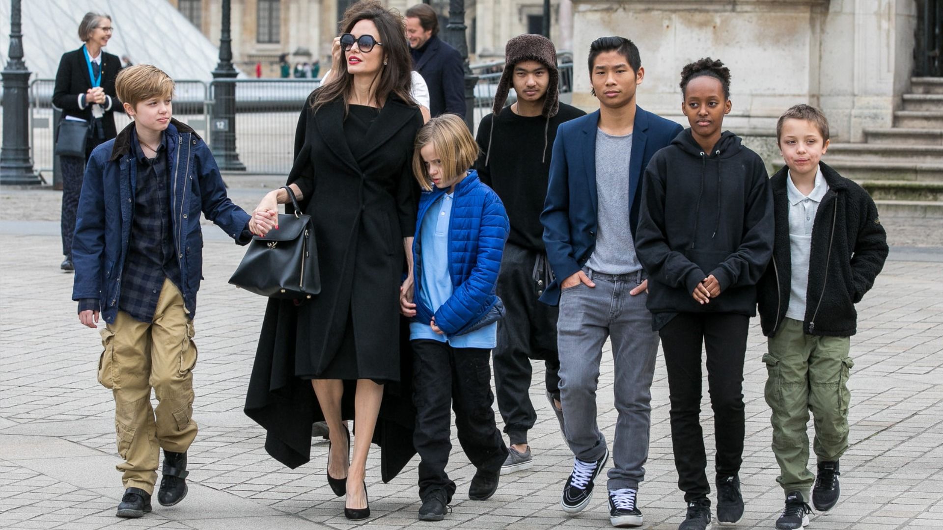 Angelina Jolie with her children