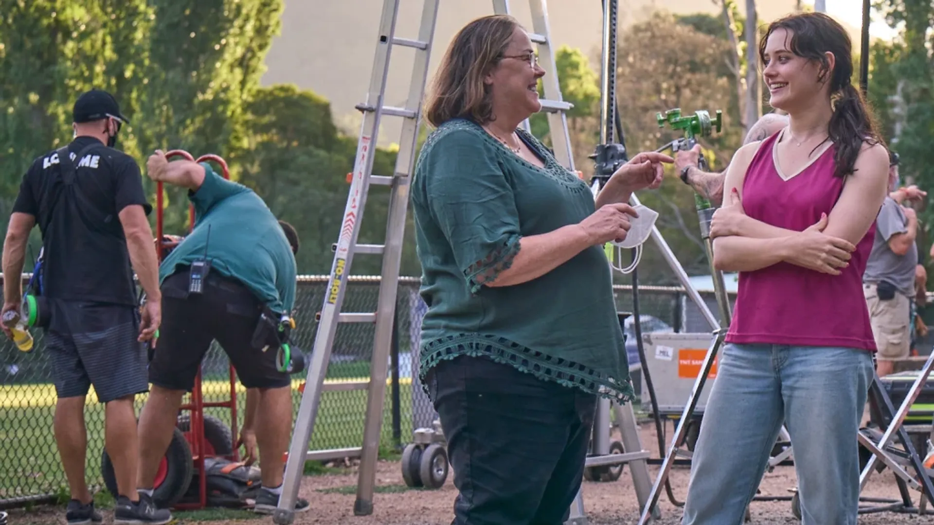 Katherine Langford on the set of 'Savage River'