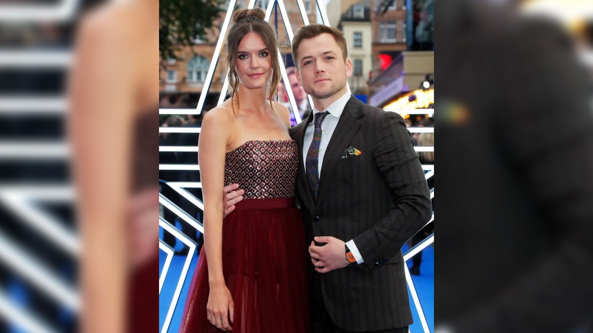 Taron Egerton and Emily Thomas