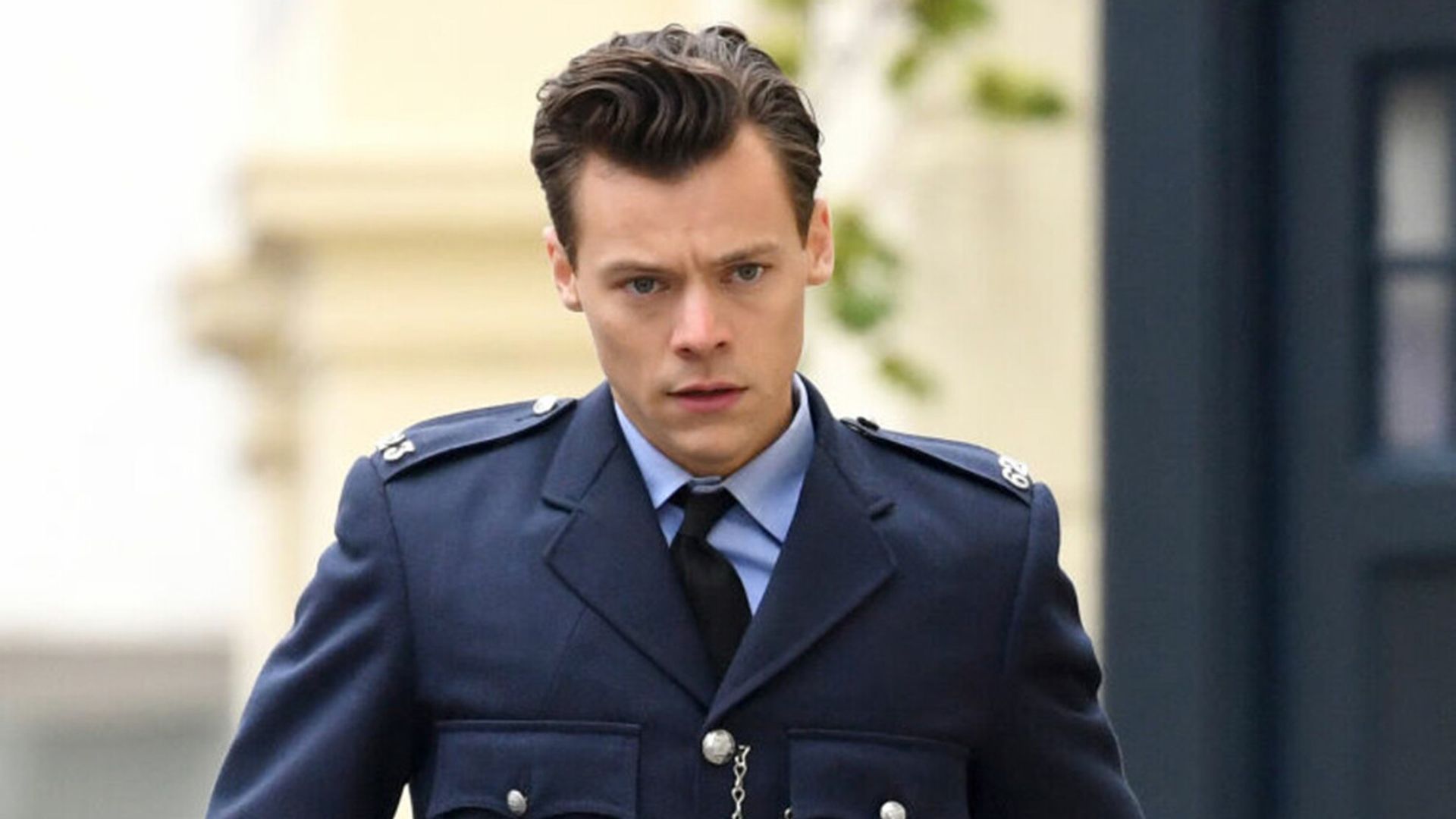 Harry Styles on the set of the film My Policeman