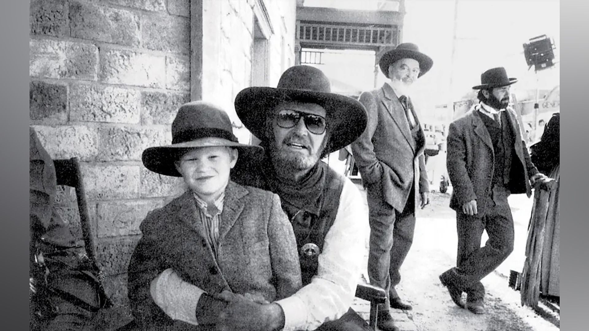 Young Jesse Plemons on the set of the TV series 'Streets of Laredo'