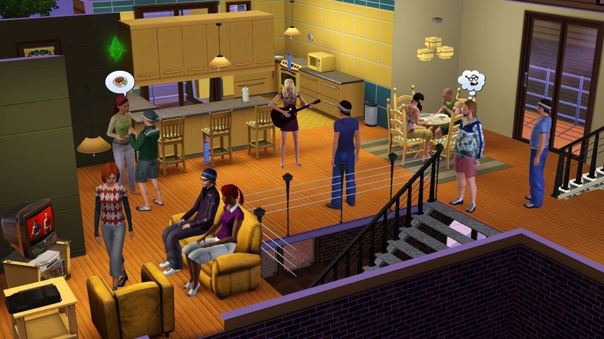 A typical evening in The Sims 3