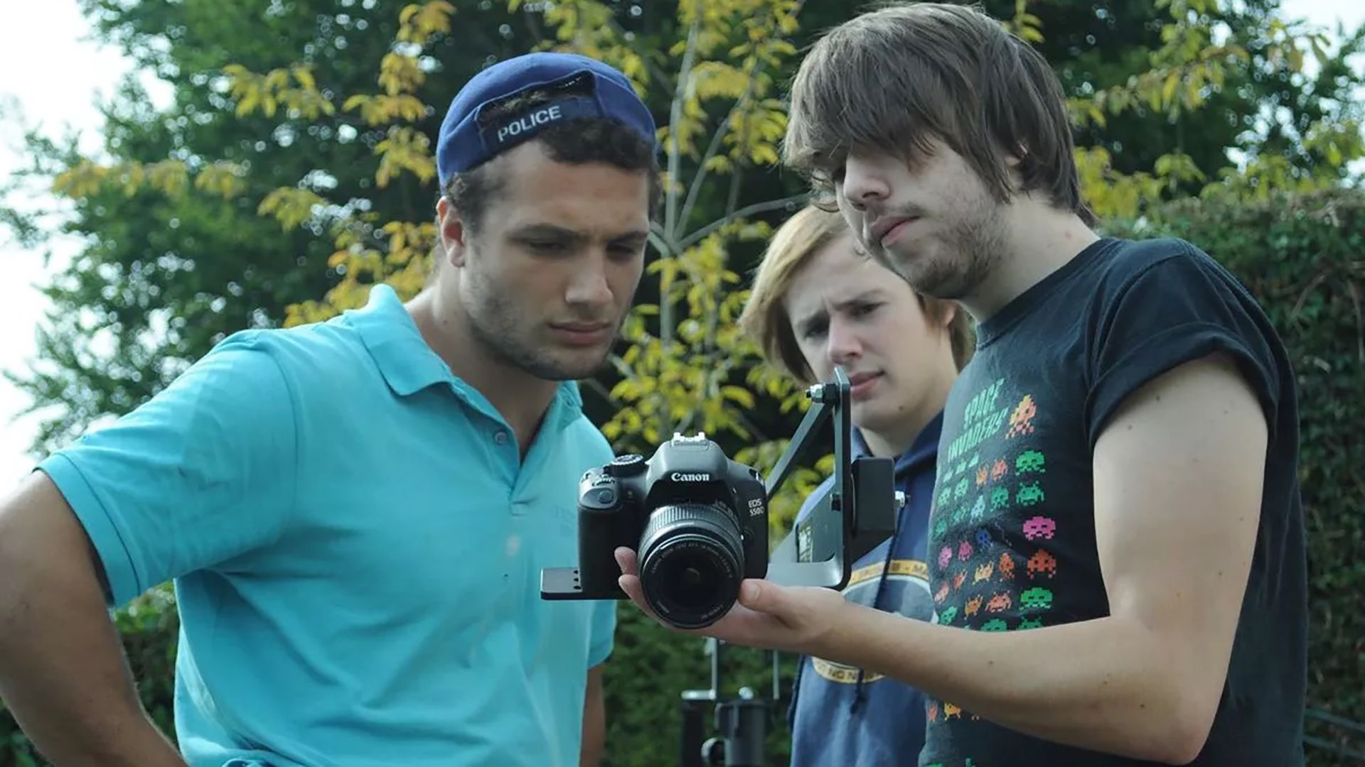 Cosmo Jarvis on the set of 'The Naughty Room'