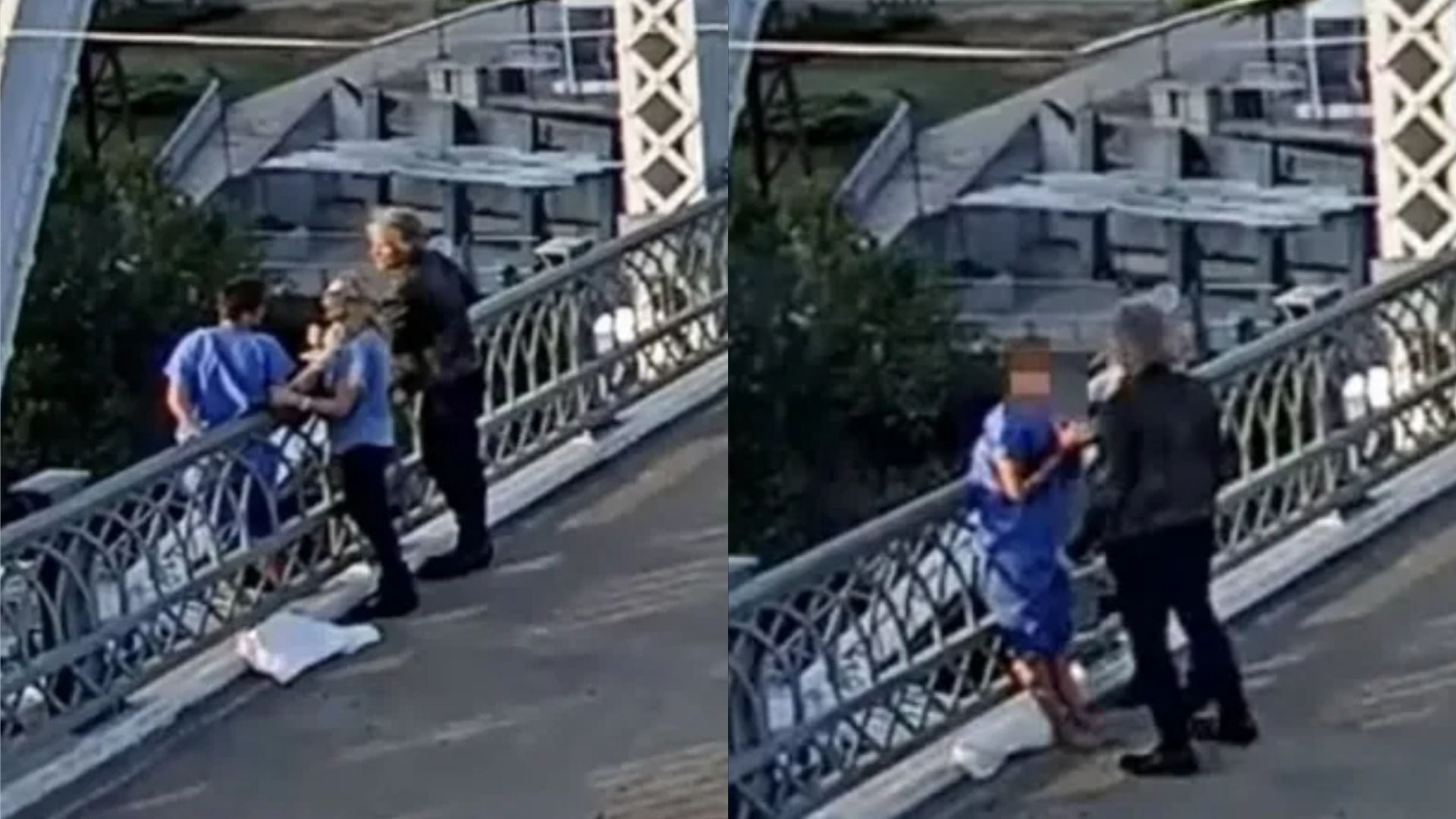 Bon Jovi rescues a woman standing on the edge of a bridge