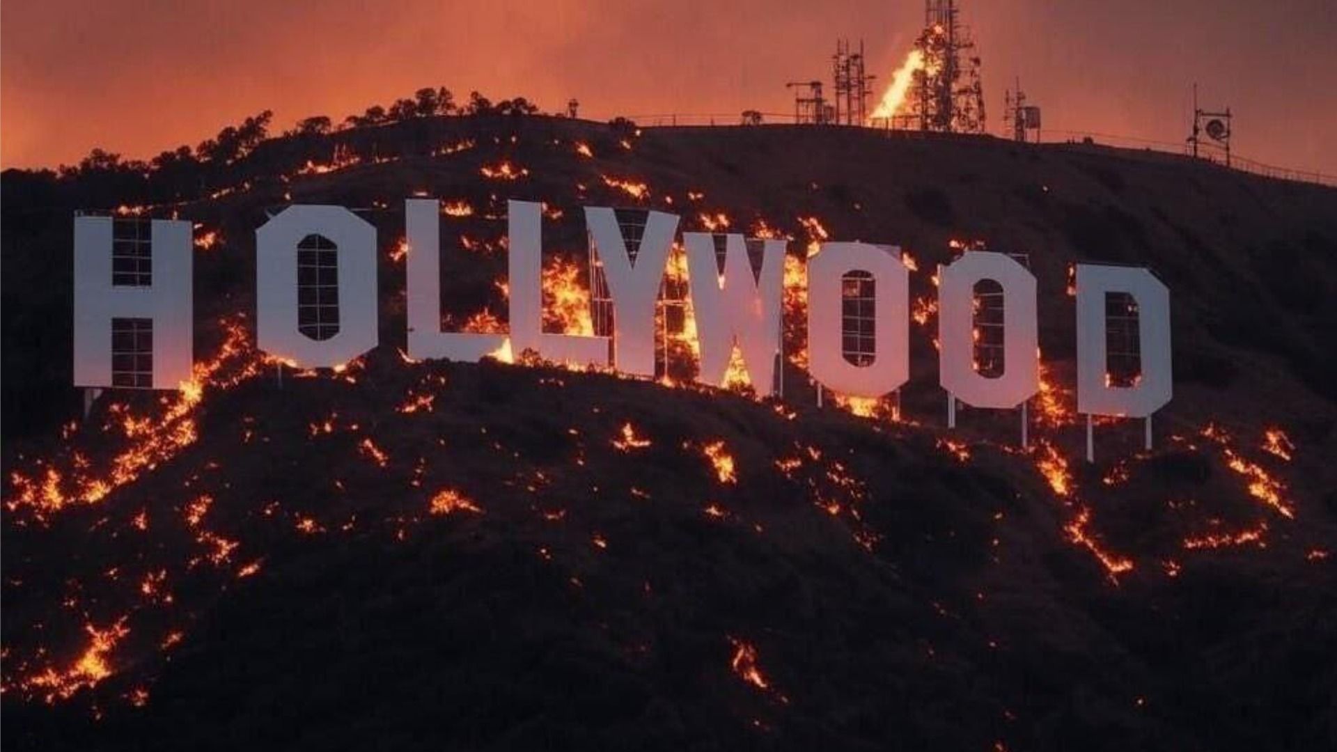 California Wildfire Reaches Iconic Hollywood Sign