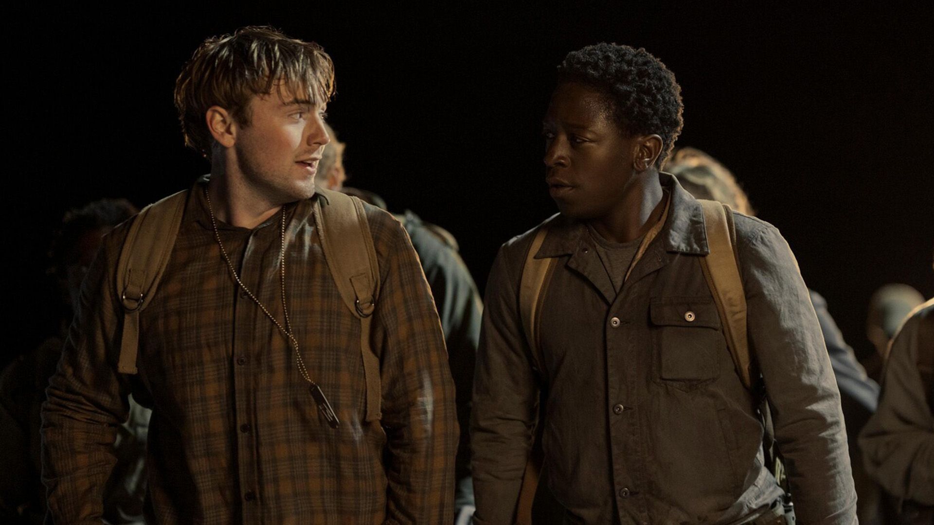 David Jonsson listens to Cooper Hoffman who's telling him something