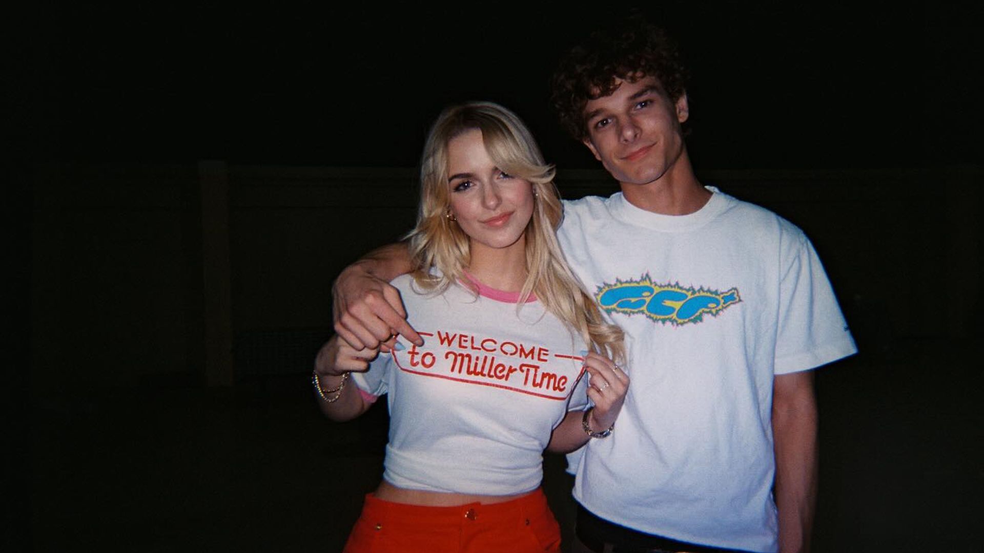 Mckenna Grace and Mason Thames pose together for a photo