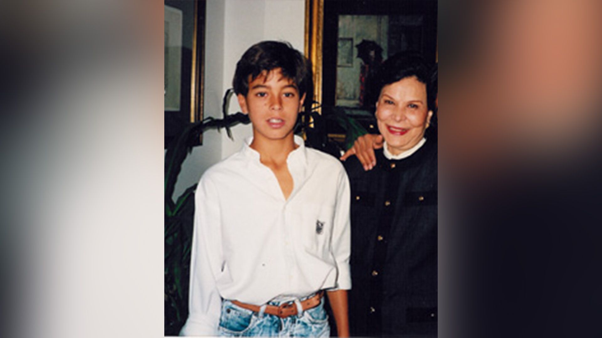 Enrique Iglesias as a child with his nanny Elvira