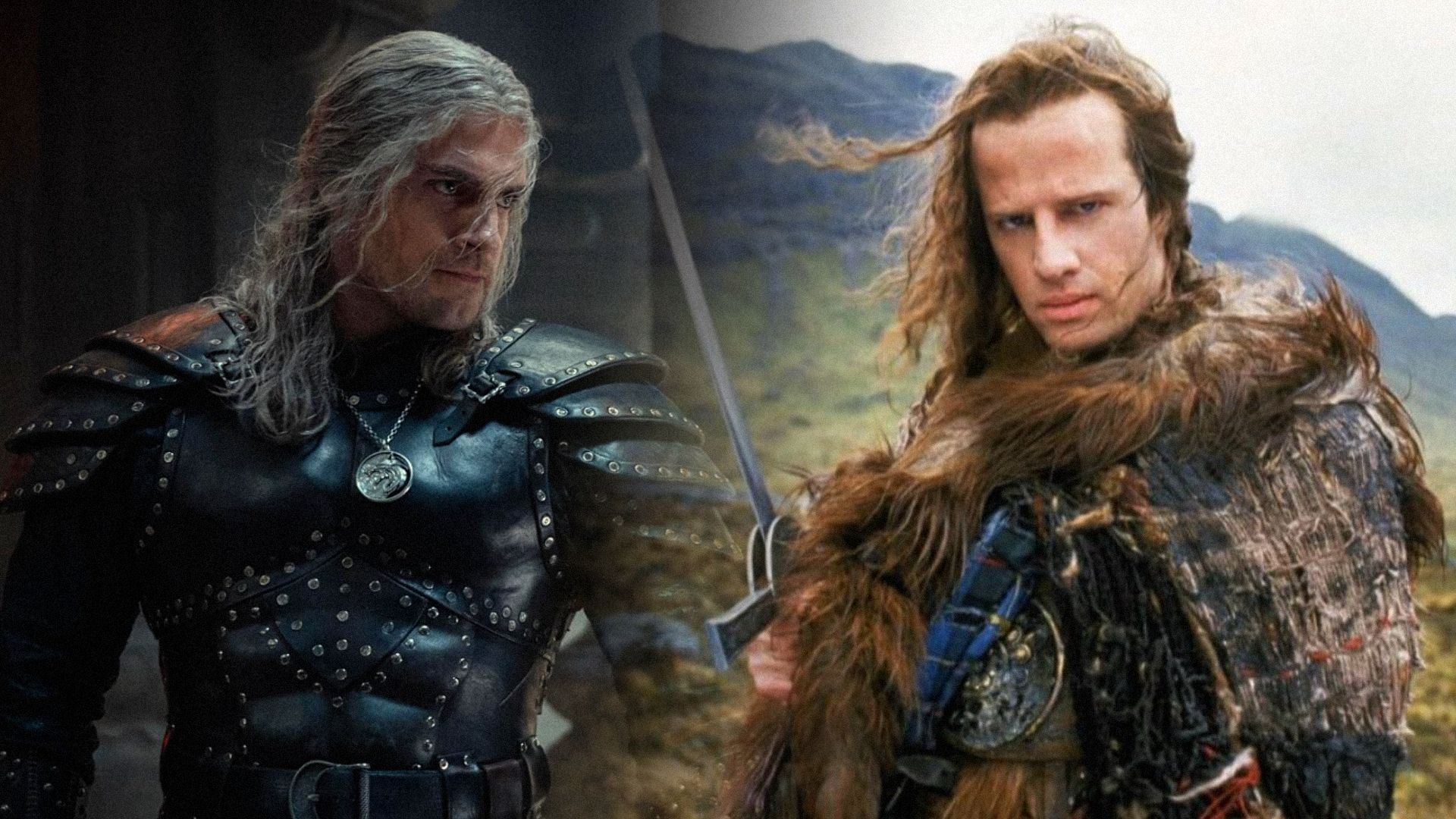 Actor Henry Cavill as the Witcher and actor Christopher Lambert as Connor MacLeod