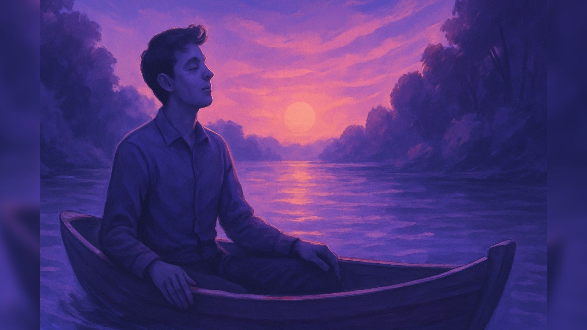 Crossing the river — a person in a boat floating down the river without an oar, relying on the current, believing it will take them to the right place.