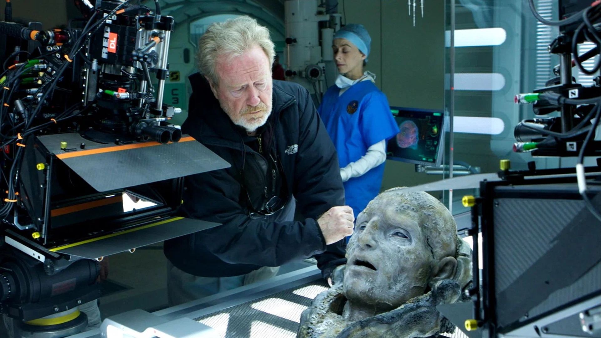 Ridley Scott on the set of 'Prometheus'