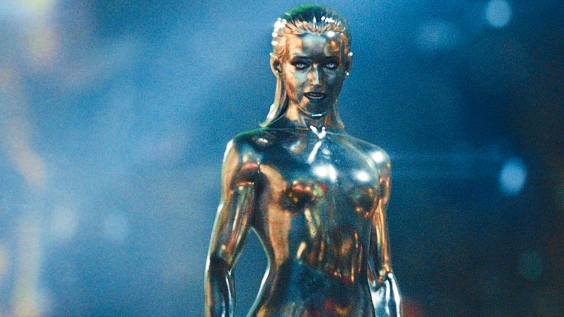 Julia Garner in Silver Surfer costume, still from "Fantastic Four: First Steps"