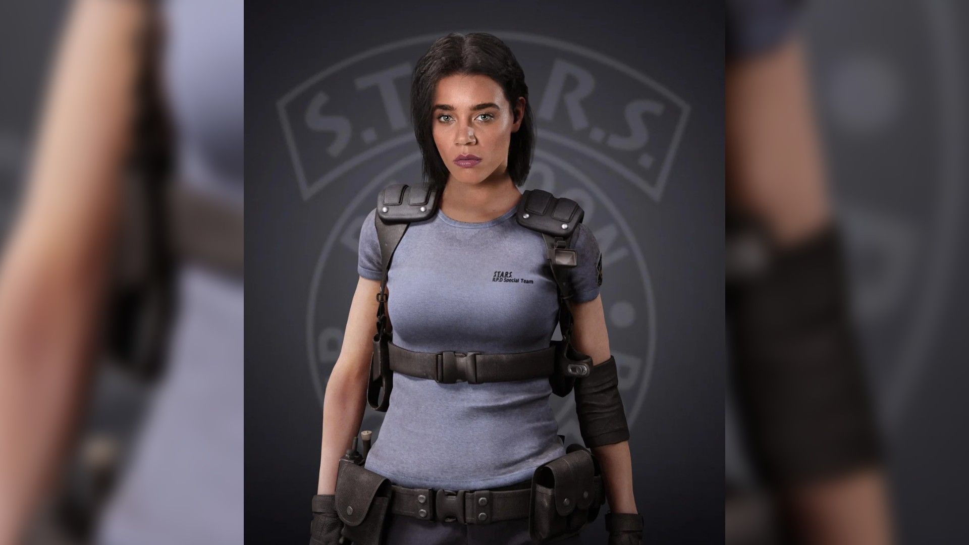 Hannah John-Kamen in tactical gear, look for "Resident Evil"