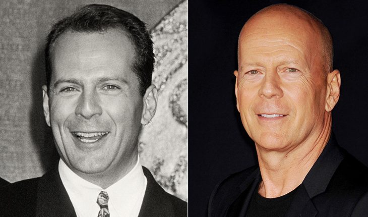 Bruce Willis then and now