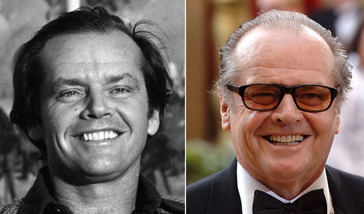 Jack Nicholson then and now