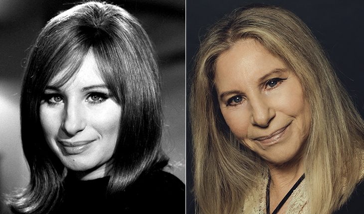 Barbra Streisand then and now