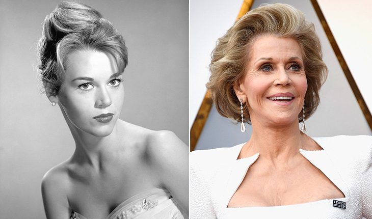 Jane Fonda then and now