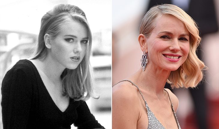 Naomi Watts then and now
