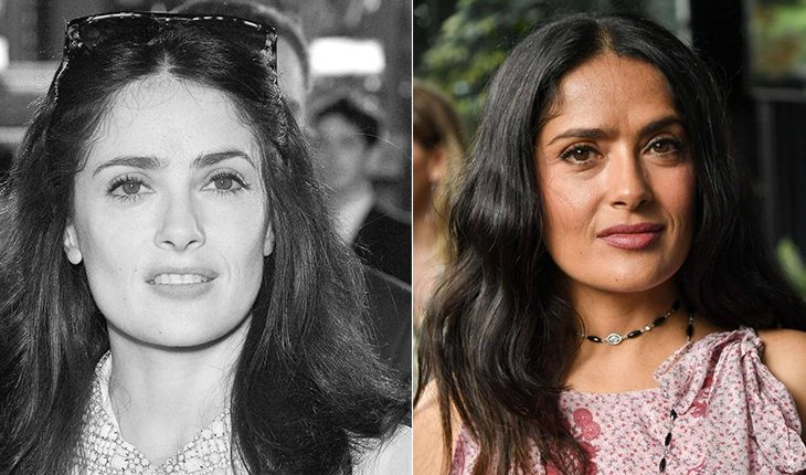Salma Hayek then and now