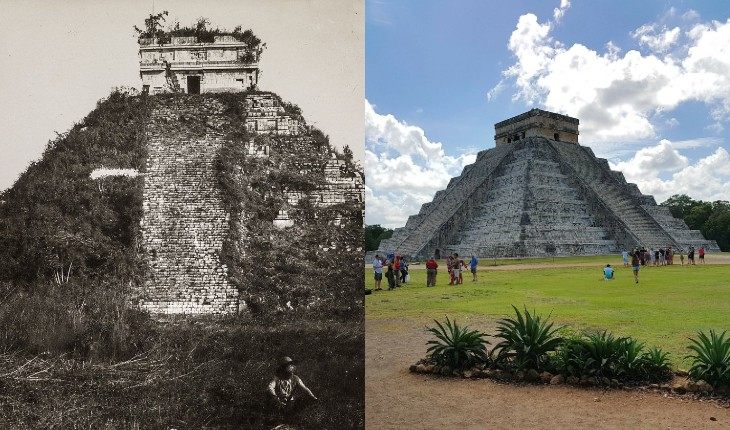 Chichen Itza in late XIX and now