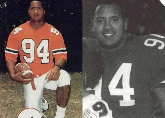 Dwayne Johnson was a successful football player