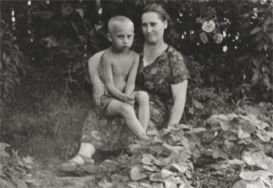 Vladimir Putin with his mother