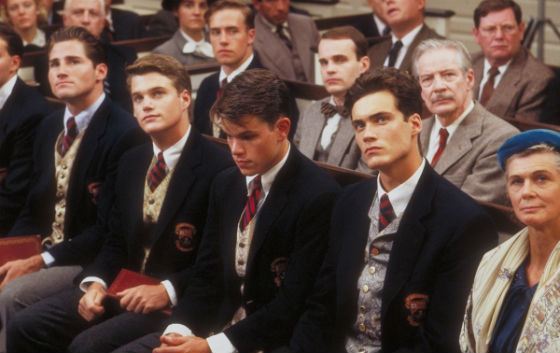 The stars in the making. Shot from «School Ties» movie