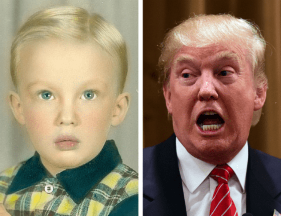 Donald Trump in childhood and now