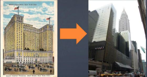 Commodore Hotel before and after Trump renovation