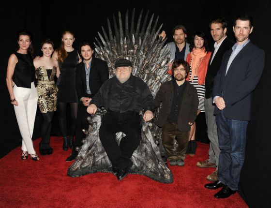 Peter Dinklage with George Martin and other «Game of Thrones» actors