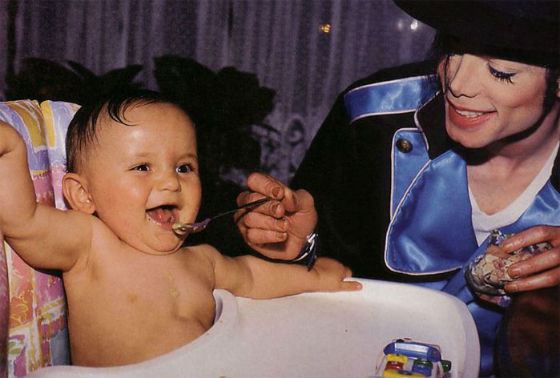 Michael Jackson with his son
