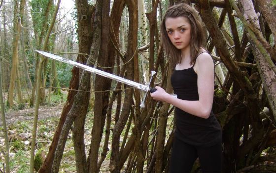 Like Arya Stark, Maisie Williams knows how to handle weapons