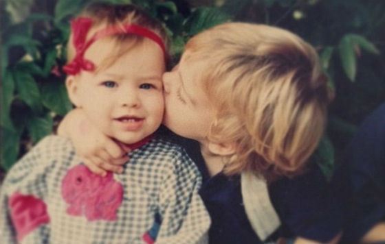 Margot Robbie in childhood (with older brother)
