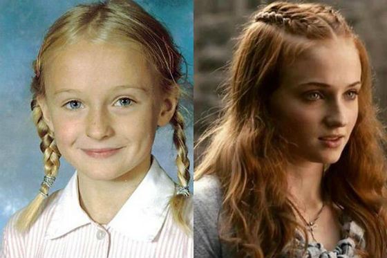 Sophie Turner in her childhood and now