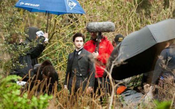 Daniel Radcliffe on the set of The Woman in Black