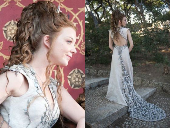 Costume designers sewed the wedding dress of Margaery Tyrell manually
