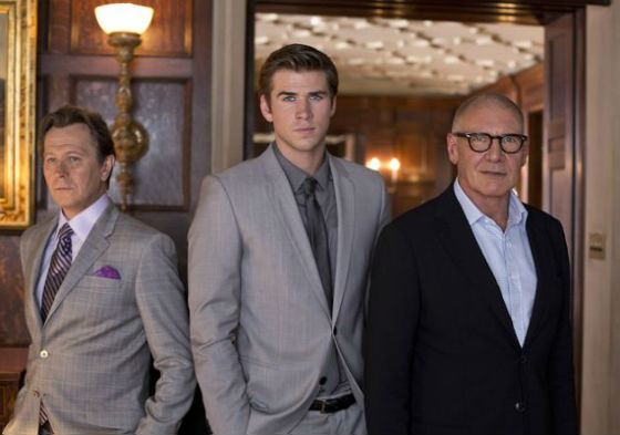 Liam Hemsworth with Gary Oldman and Harrison Ford