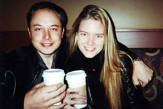 Elon Musk and his wife Justine in their youth