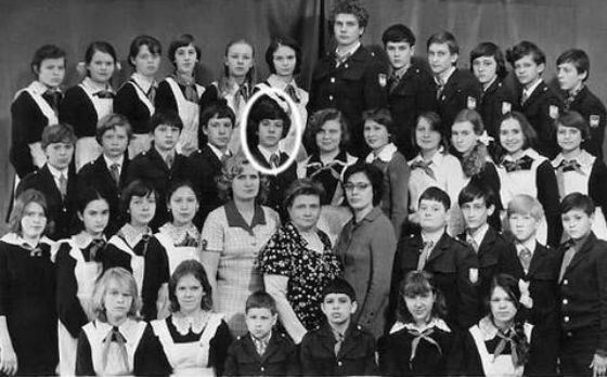 Dmitry Medvedev and his classmates, 1979