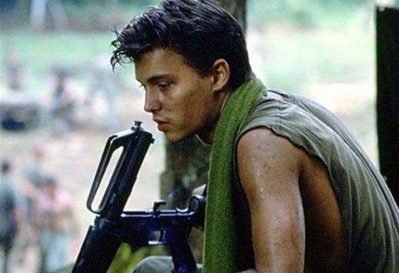 Johnny Depp in Platoon by Oliver Stone