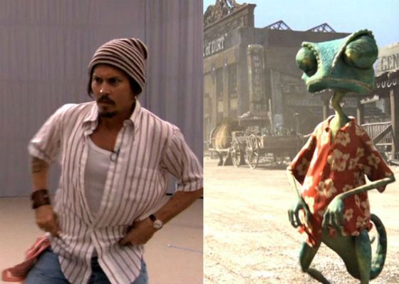 Chameleon Rango was voiced by Johnny Depp