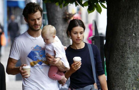 Jamie Dornan, his wife, and child