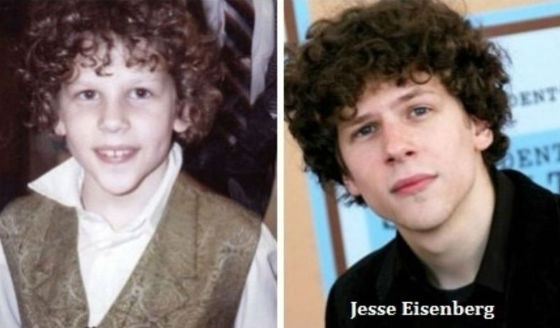 Jesse Eisenberg as a child and now
