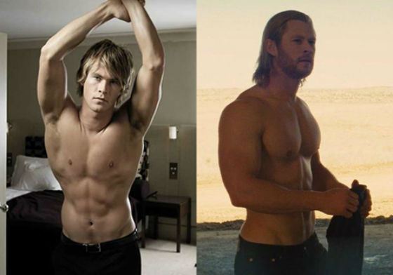 Chris Hemsworth trained a lot before filming in Thor