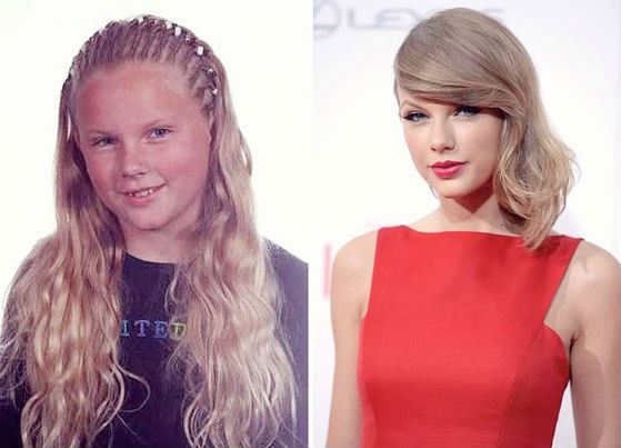 Taylor Swift as a child and now